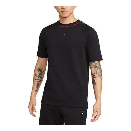 

Футболка Nike Solid Color Breathable Soccer/Football Cotton Knit Loose Short Sleeve Black, мультиколор