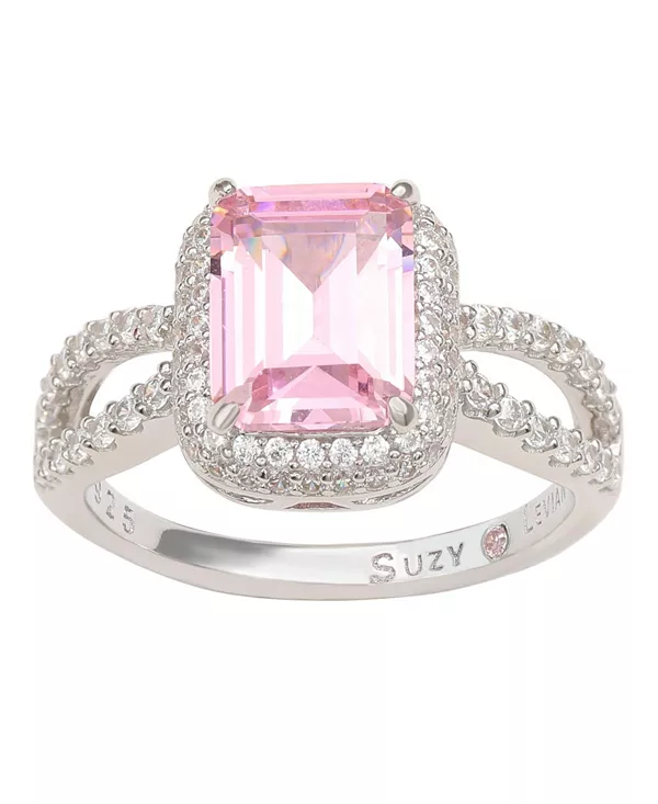 

Обручальное кольцо Suzy Levian из стерлингового серебра с розовыми кубическими цирконами Suzy Levian New York, pink