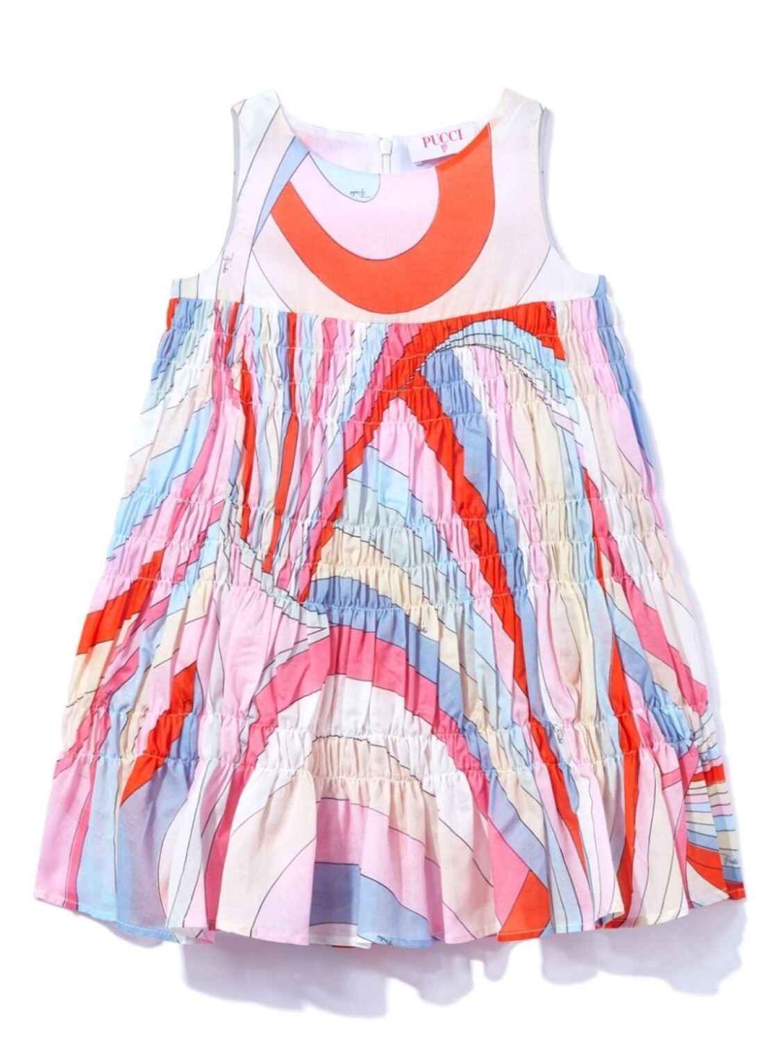 

PUCCI Junior платье с принтом «Ирида» и сборками, розовый