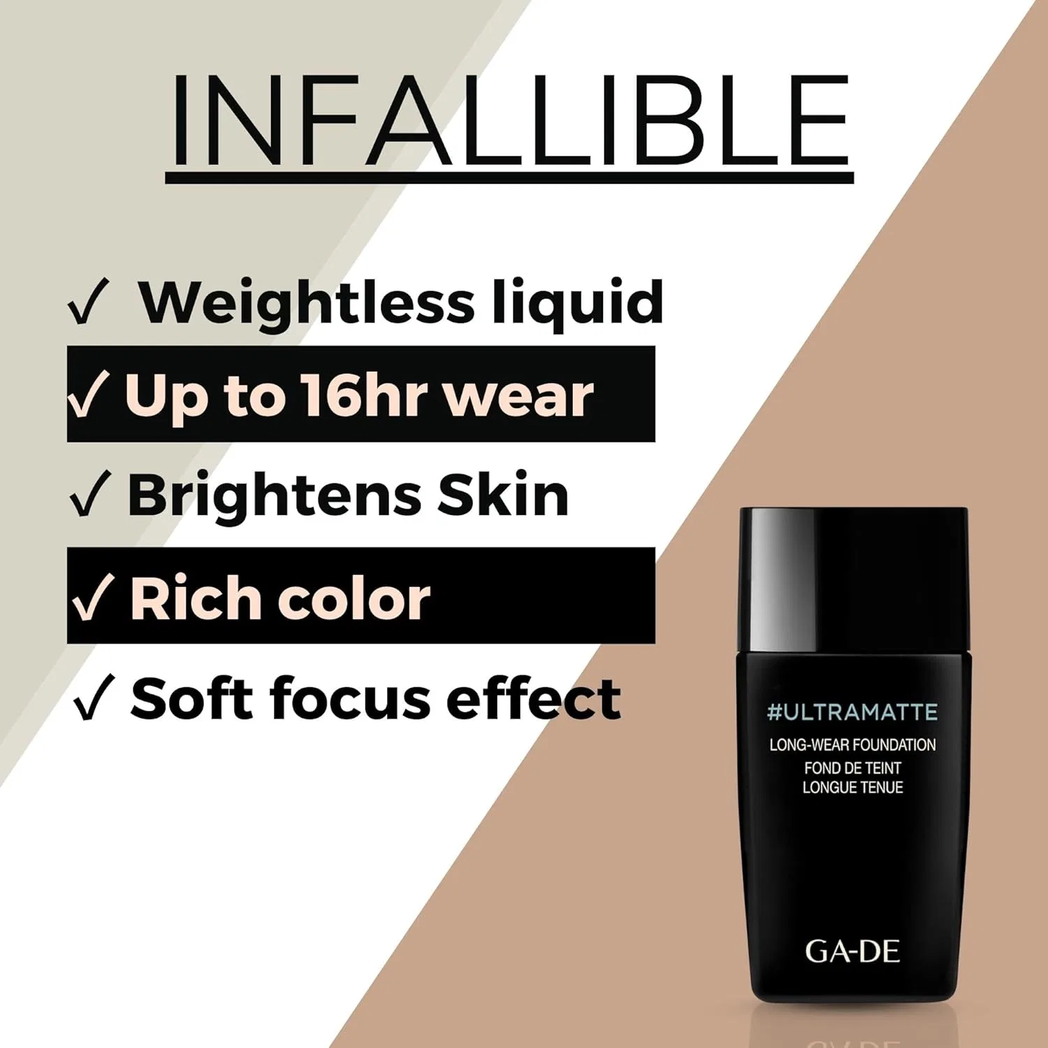 Тональный крем GA-DE Ultramate Longwear Foundation 150 светлый коричневый 1 oz — фото 2