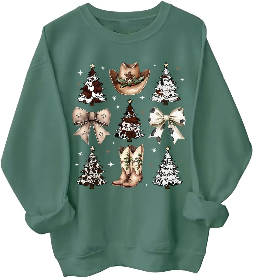 

Свитшот Western Christmas Coquette с капюшоном и бантом BTGRL