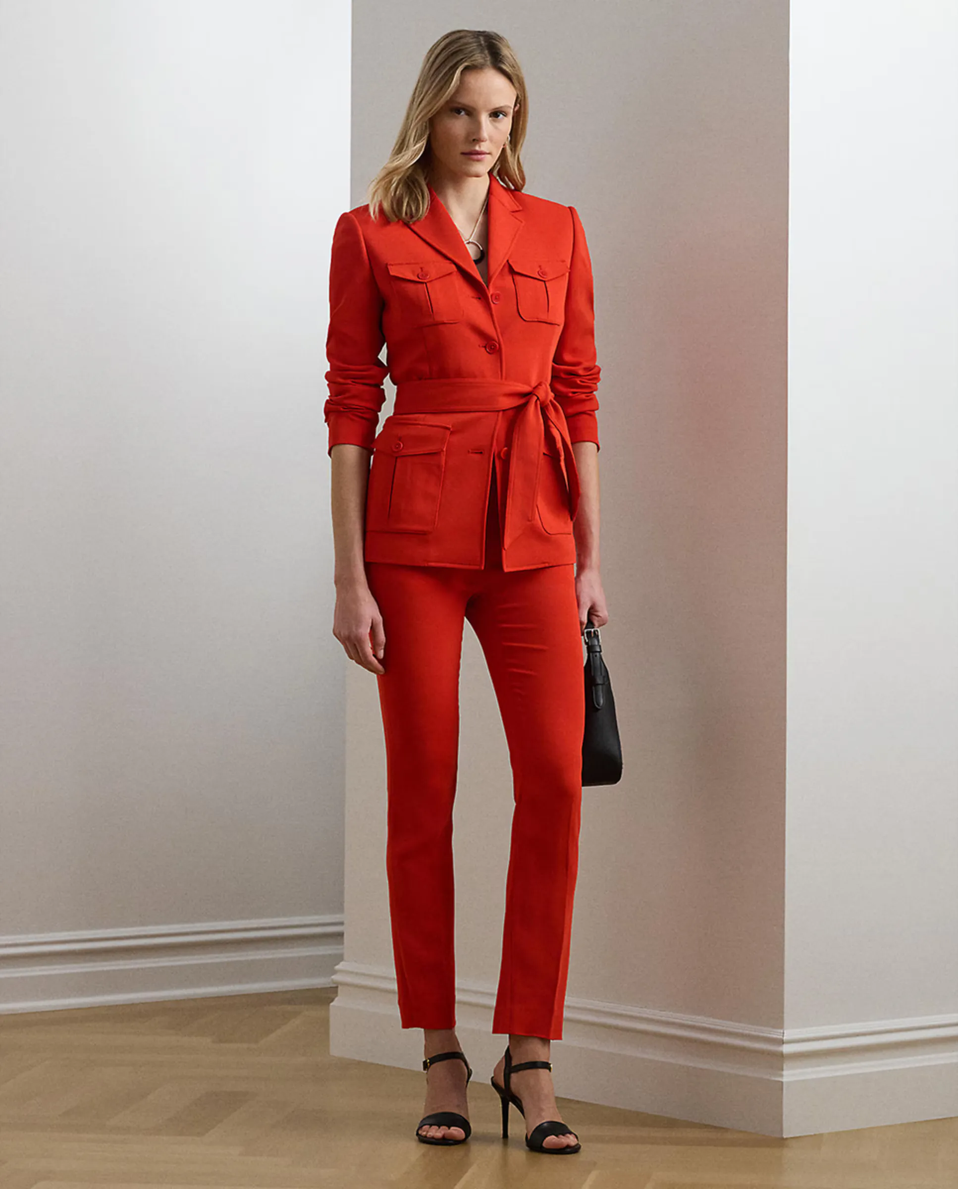 

Женские прямые брюки Slim Fit Lauren Ralph Lauren, красный