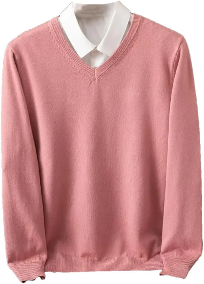 

Мужской длинный свитер из шерсти V-образным вырезом