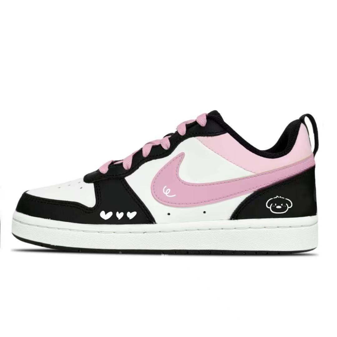 

Nike Court Borough Pink Language низкие скейтерские кроссовки black pink детские