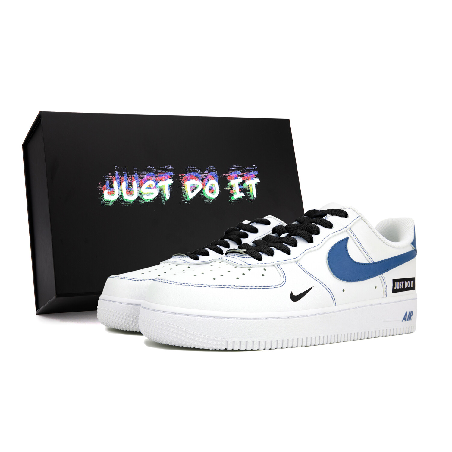 

Кроссовки Air Force 1 для скейтбординга унисекс с низким верхом Nike, цвет Black, White, Blue - Box