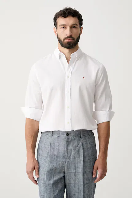 Классическая рубашка из эластичного хлопка Tommy Hilfiger, белый