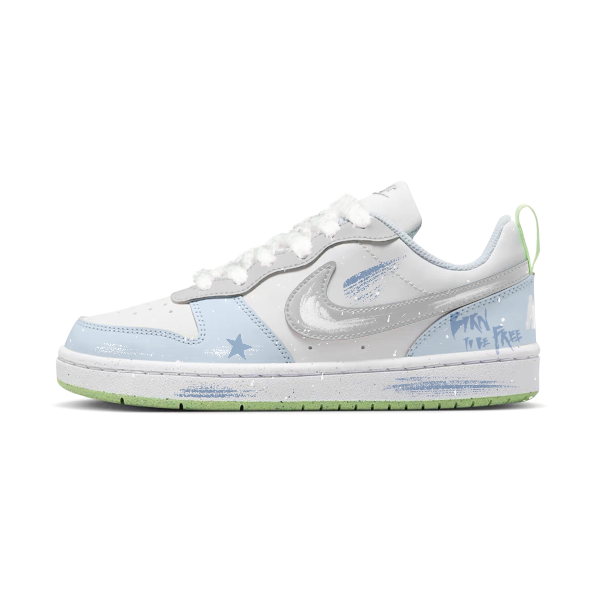 

Детские нескользящие низкие кроссовки для скейтбординга Court Borough Nike, синий