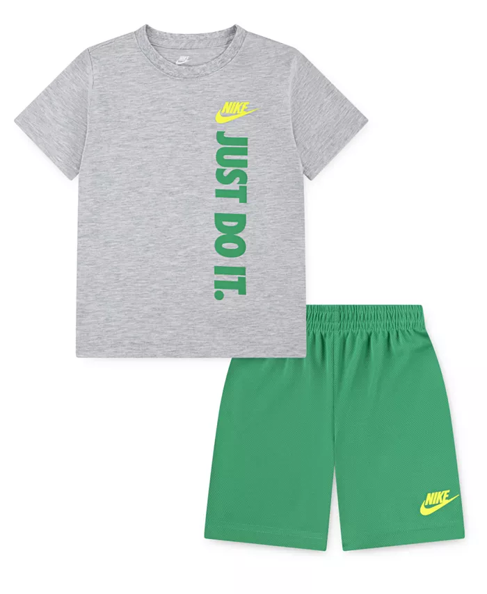 

Футболка и шорты для мальчиков Little Boys Just Do It, комплект из 2 предметов Nike, зеленый