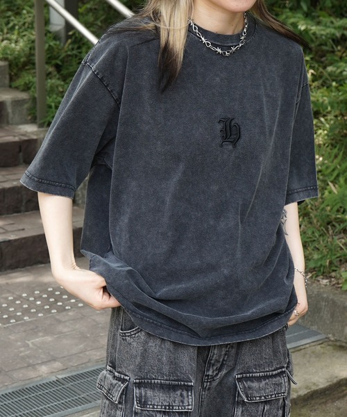 

Футболка с коротким рукавом, свободного кроя, с вышивкой на спине ILL'S, черный