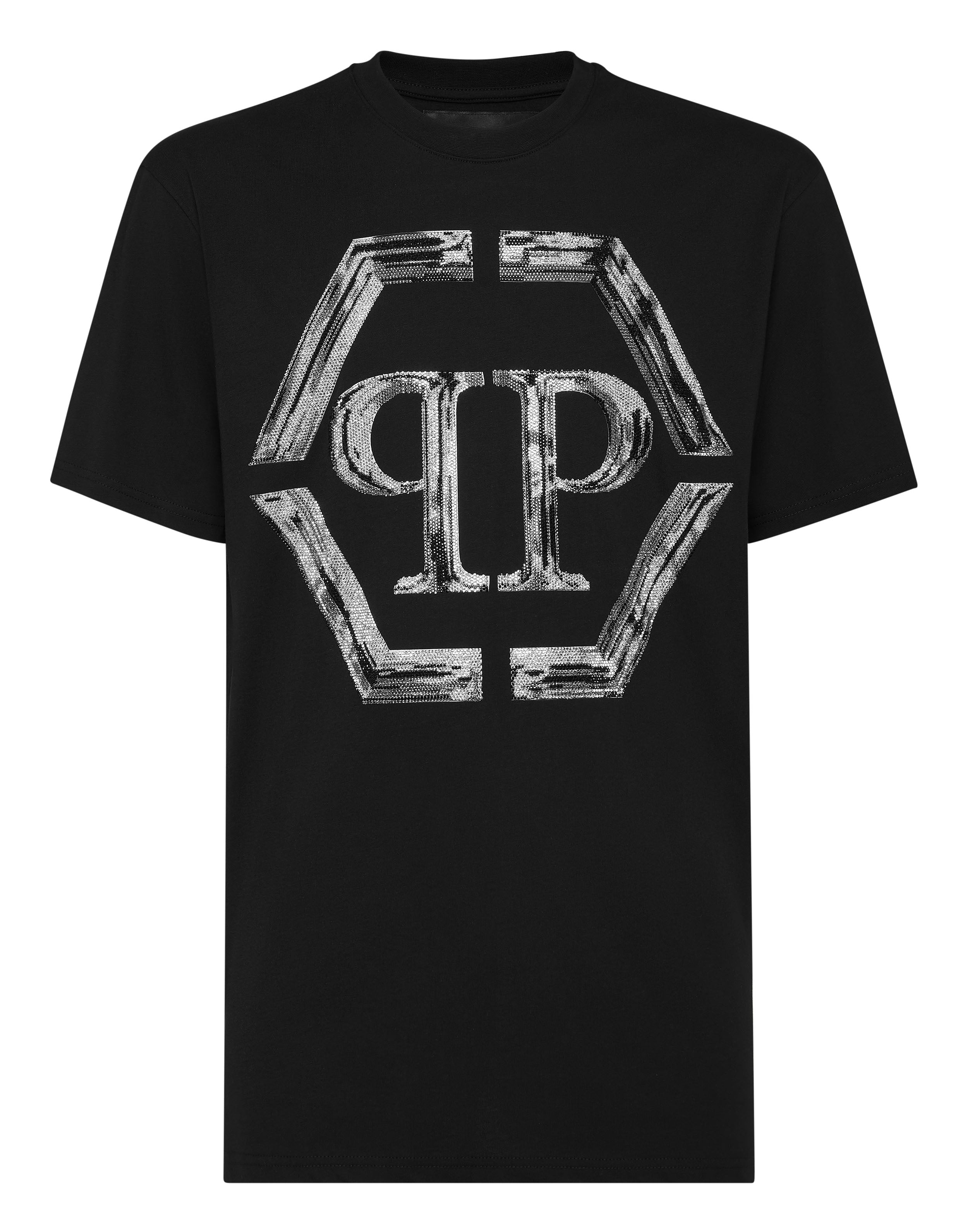 

Футболка с круглым вырезом SS Strass Hexagon PHILIPP PLEIN, черный
