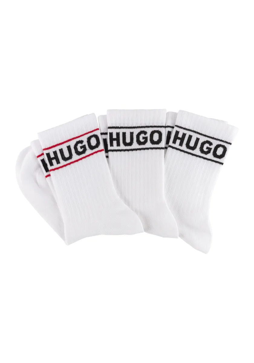 

Носки для отдыха HUGO Underwear "3P QSRIB SPORTY CC W" (упаковка, 3 пары, 3 шт.), с контрастным логотипом, белый