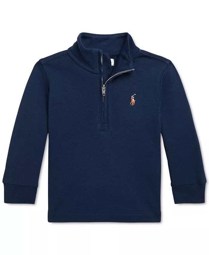 

Детский хлопковый свитер с молнией в четверть Polo Ralph Lauren, синий