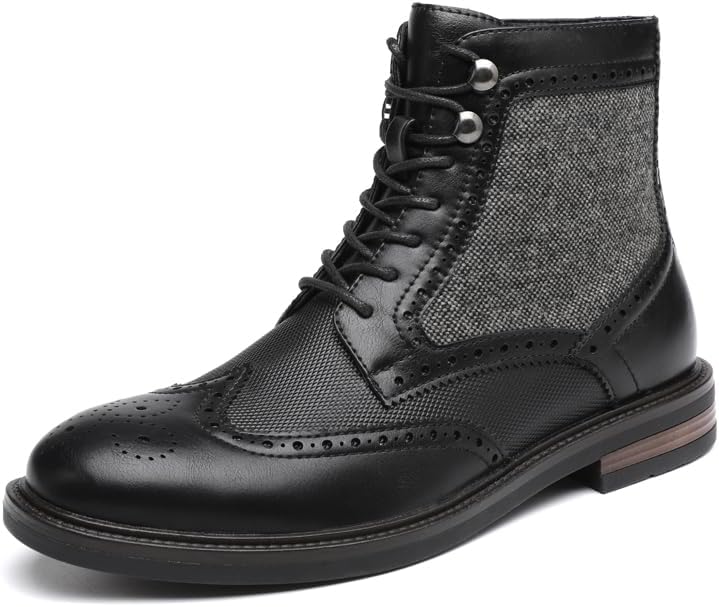 

Мужские модные ботинки DECARSDZ на шнуровке, повседневные чукка с молнией для мужчин, черный