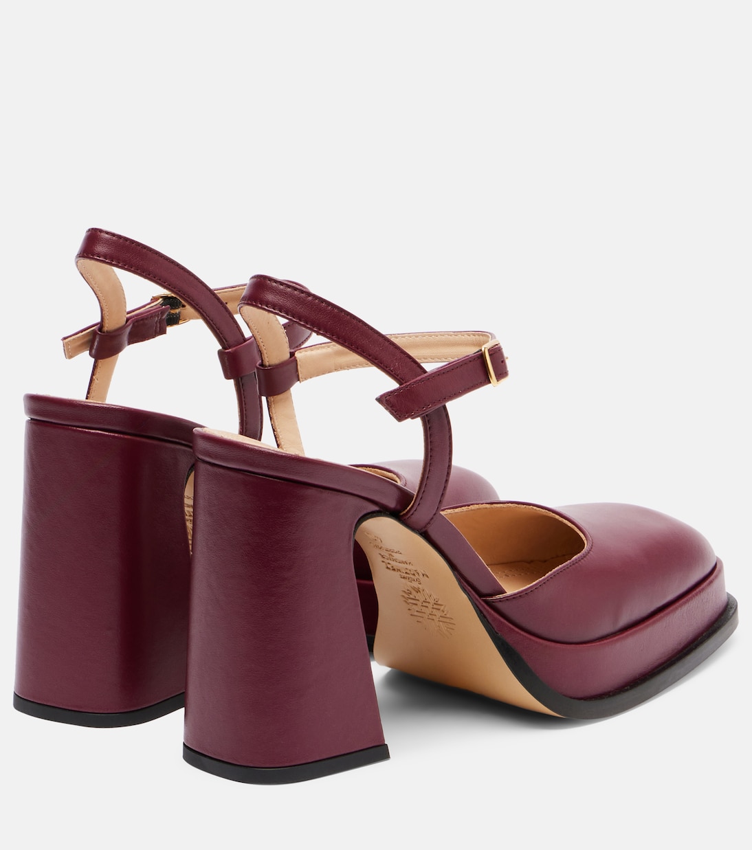 Кожаные туфли Malasana 95 с пяткой на пятке Souliers Martinez, бордовый — фото 2
