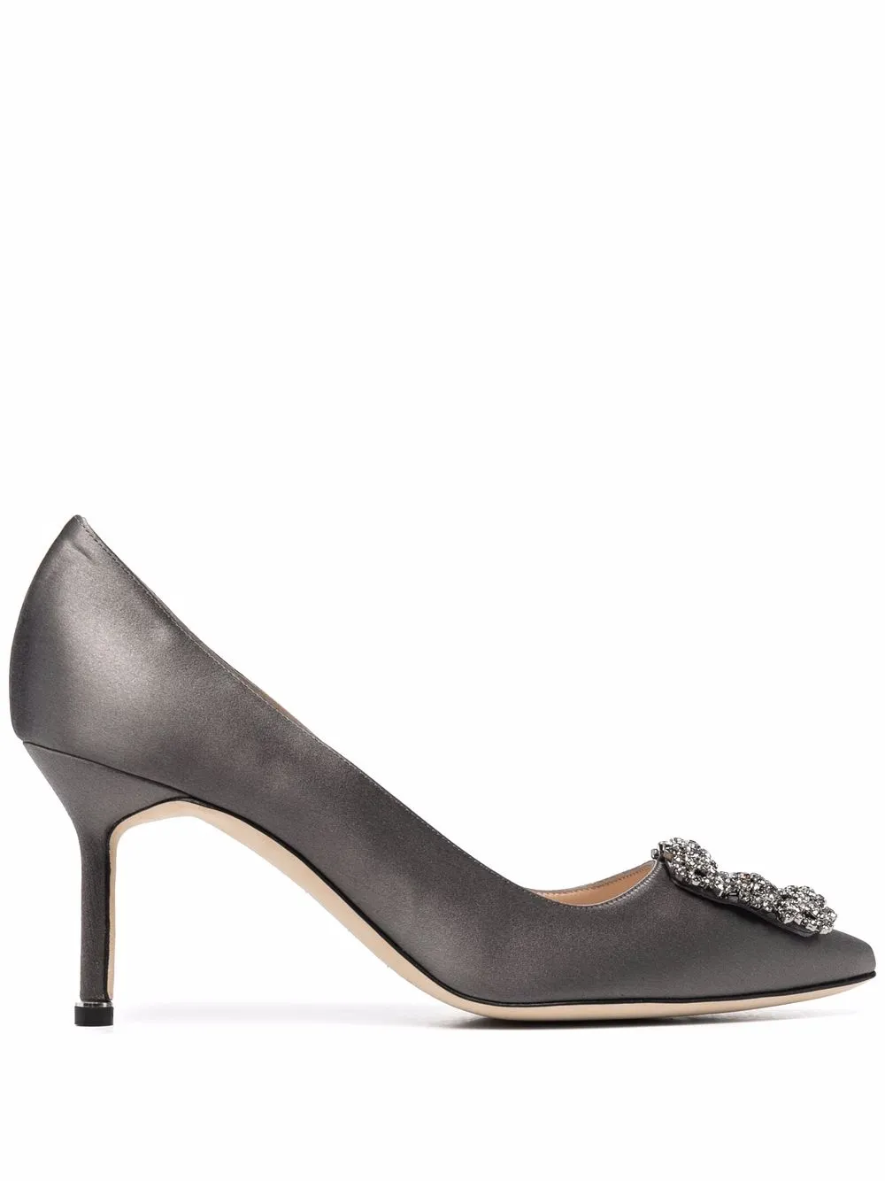 Декорированные туфли-лодочки Hangisi 80 Manolo Blahnik, серый