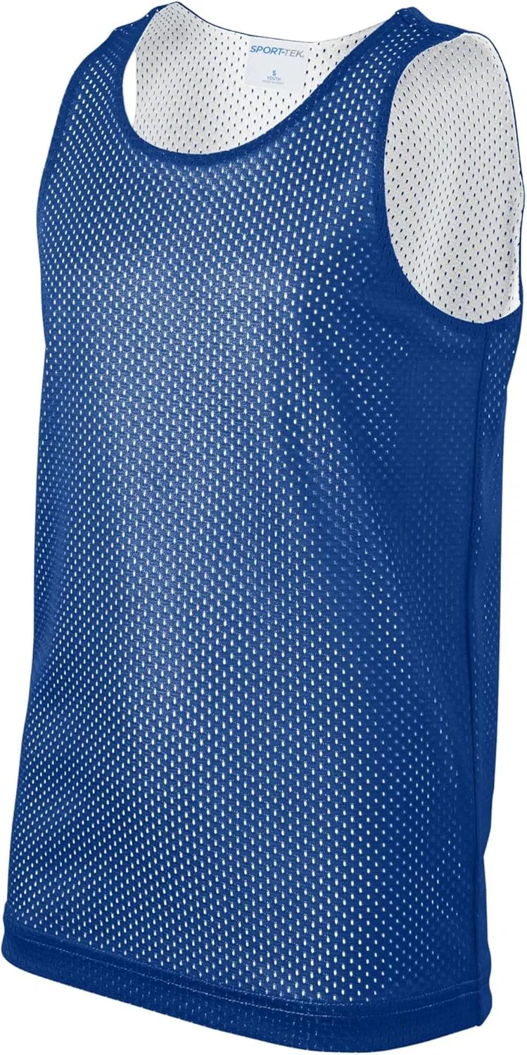 Детский топ SPORT-TEK, реверсивный, дышащий, True Royal/White — фото 4