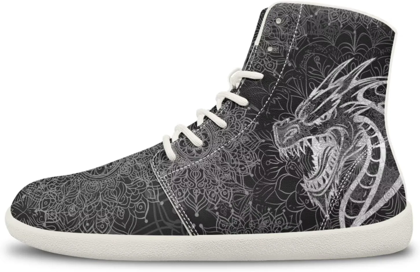 Мужские кроссовки Dragon Print для бега, слипоны, высокие, для ходьбы, занятий в спортзале, тенниса и спорта Ecaestolph, черный