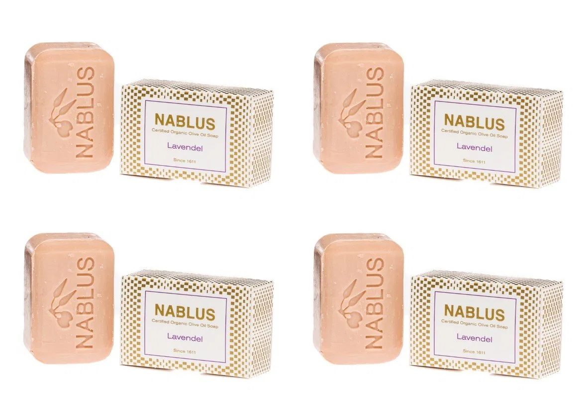 Натуральное оливковое мыло с лавандой, 4 x 100 г Nablus Soap