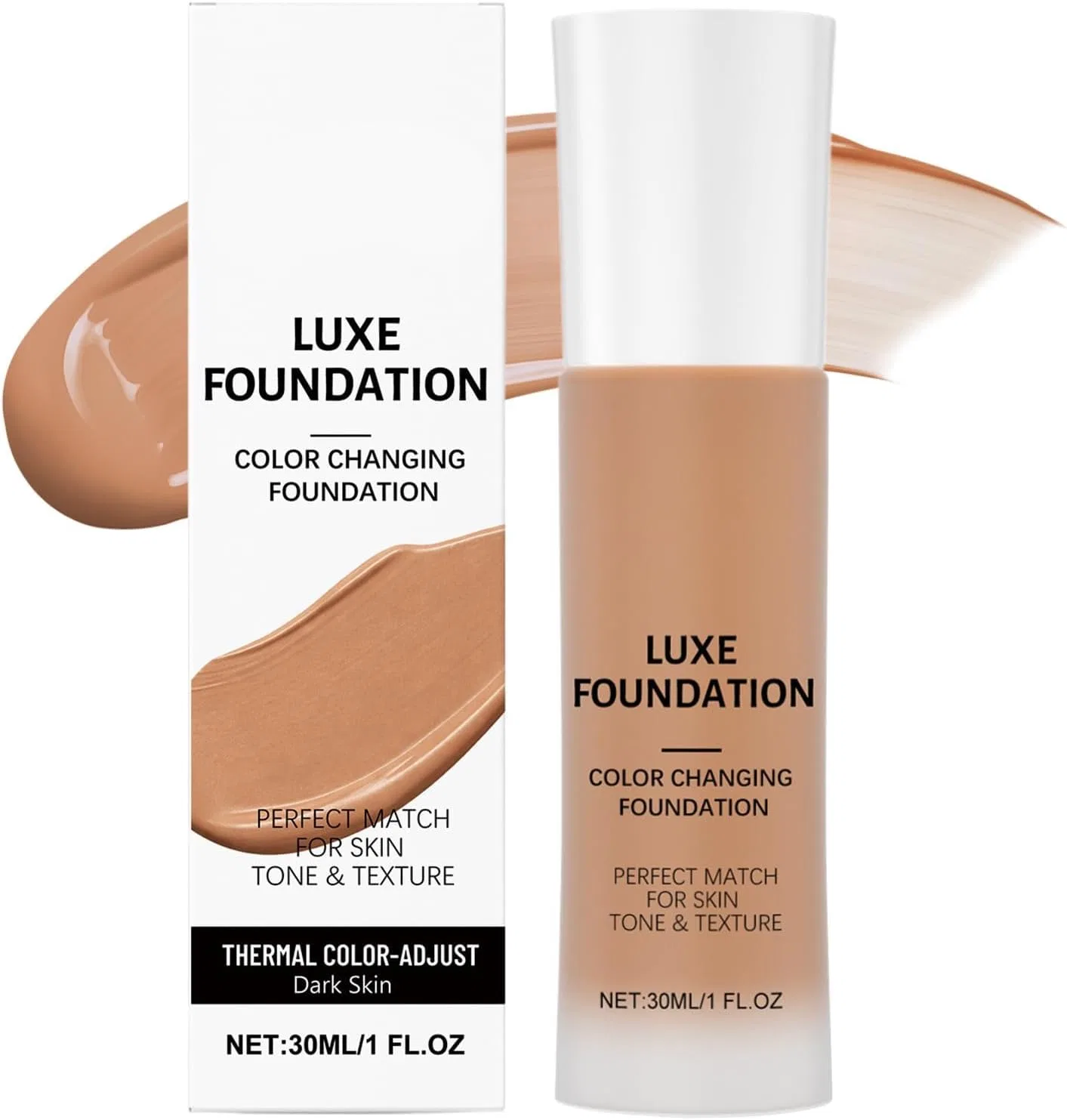 Тональное средство Color-Changing Liquid Foundation, самоподстраивающийся под тон кожи, Generic, 30 мл, глубокий оттенок кожи