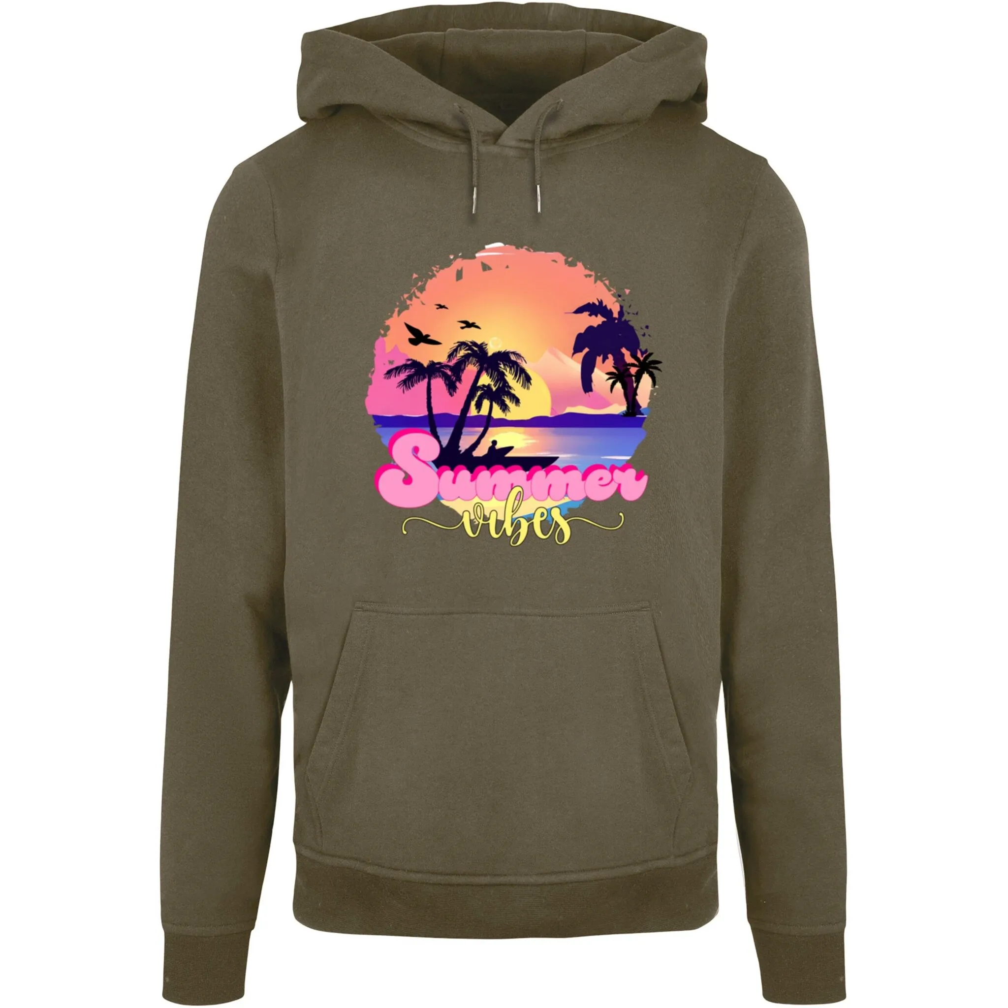 

Толстовка с капюшоном Merchcode " Merchcode Men's Summer Vibes Sunset Basic Hoody", оливковый