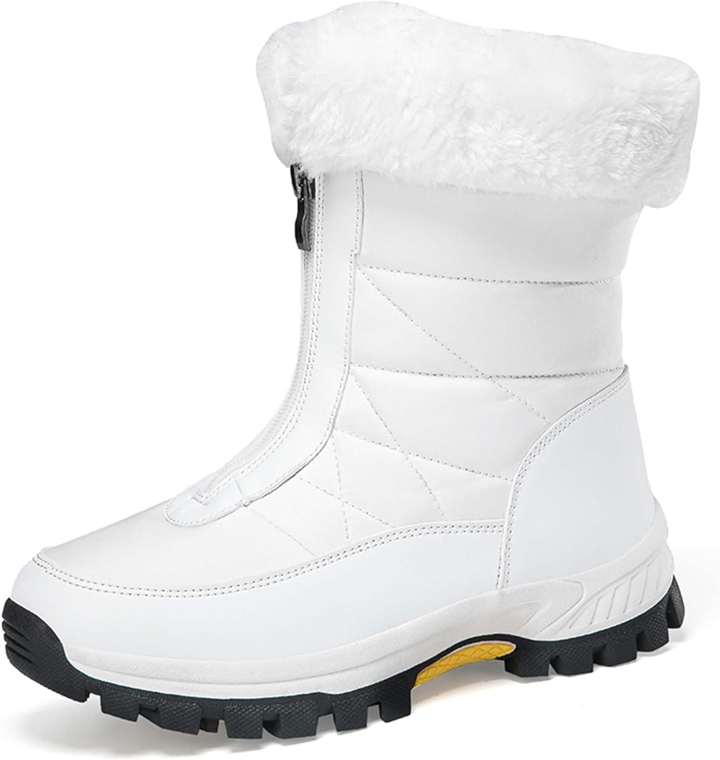 

Мужские и женские зимние снегоступы, водонепроницаемые, с теплой флисовой подкладкой, зимние походные ботинки до щиколотки, противоскользящие, подходят для холодной погоды, прогулок, работы и спорта Generic, белый