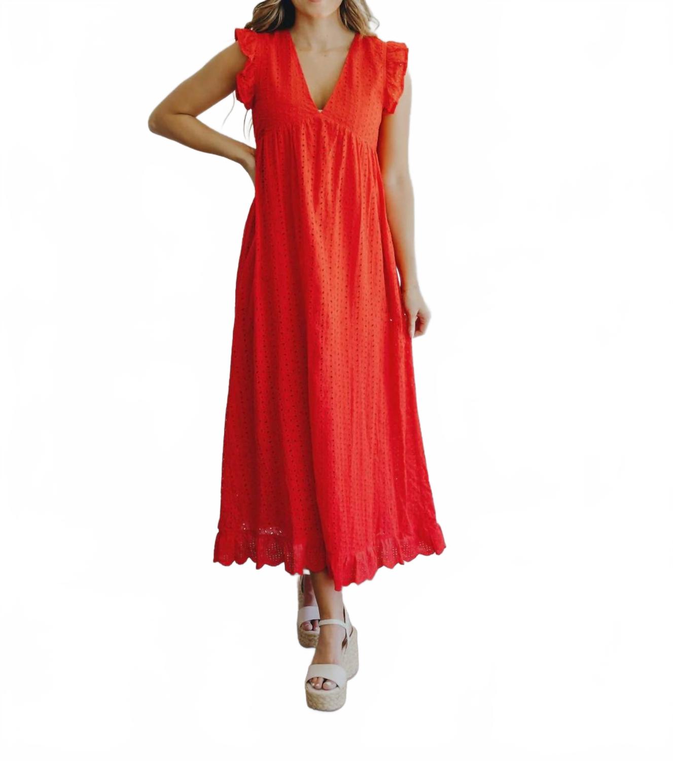 

Платье макси Даттон с люверсами цвета гибискуса Mikarose, Hibiscus Eyelet