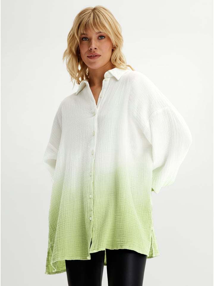 

Хлопковая блузка в экрю-фисташковом узоре WITT WEIDEN