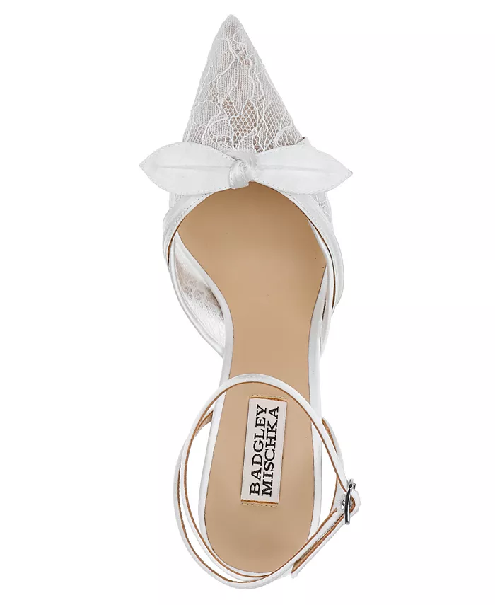 Женские туфли-лодочки Josie с острым носом Badgley Mischka, белый — фото 3