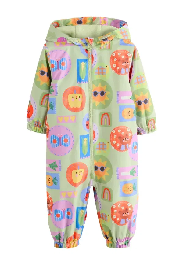 Комбинезон для прогулок Regular Fit Waterproof Printed Puddlesuit Rainsuit Next, зеленый