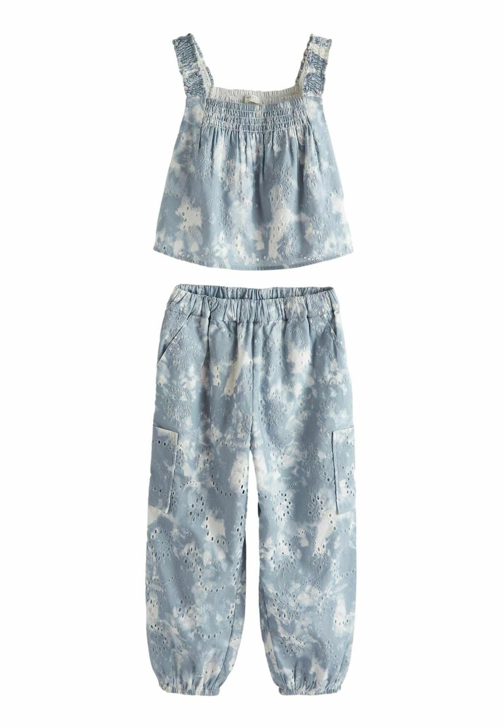 

REGULAR FIT Broderie Set Next, Брюки для тренировочного костюма синие
