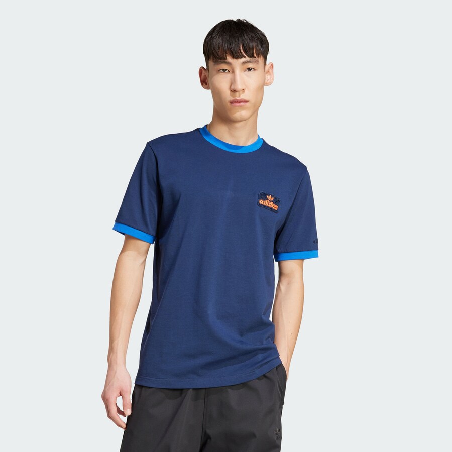 Футболка ADIDAS ORIGINALS Contrast, Azure/Dark blue — фото 2