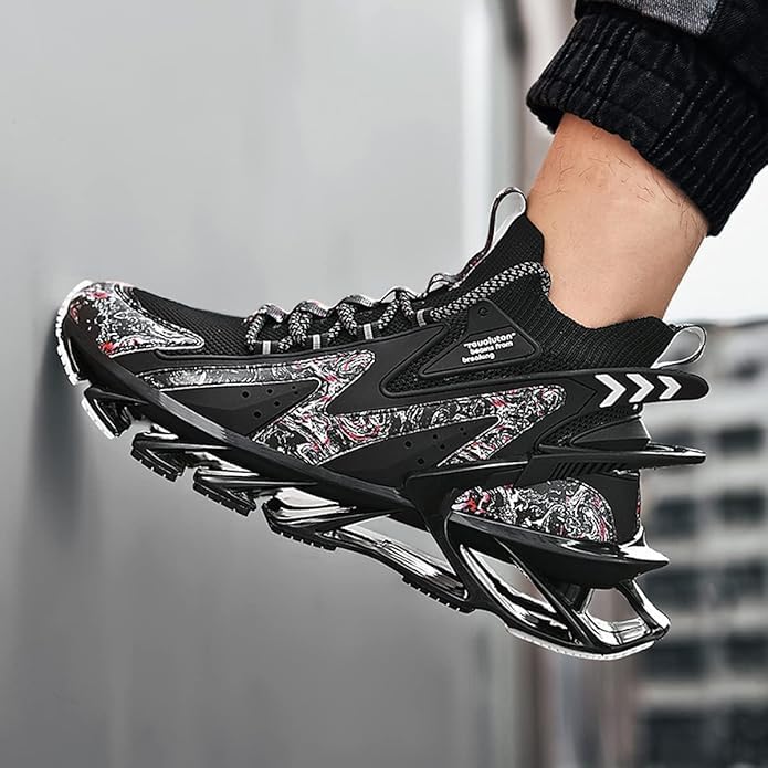 Мужские кроссовки Men Blade, модные спортивные беговые кроссовки для мужчин, дышащие, для ходьбы, легкие Biuhfn, черный — фото 4