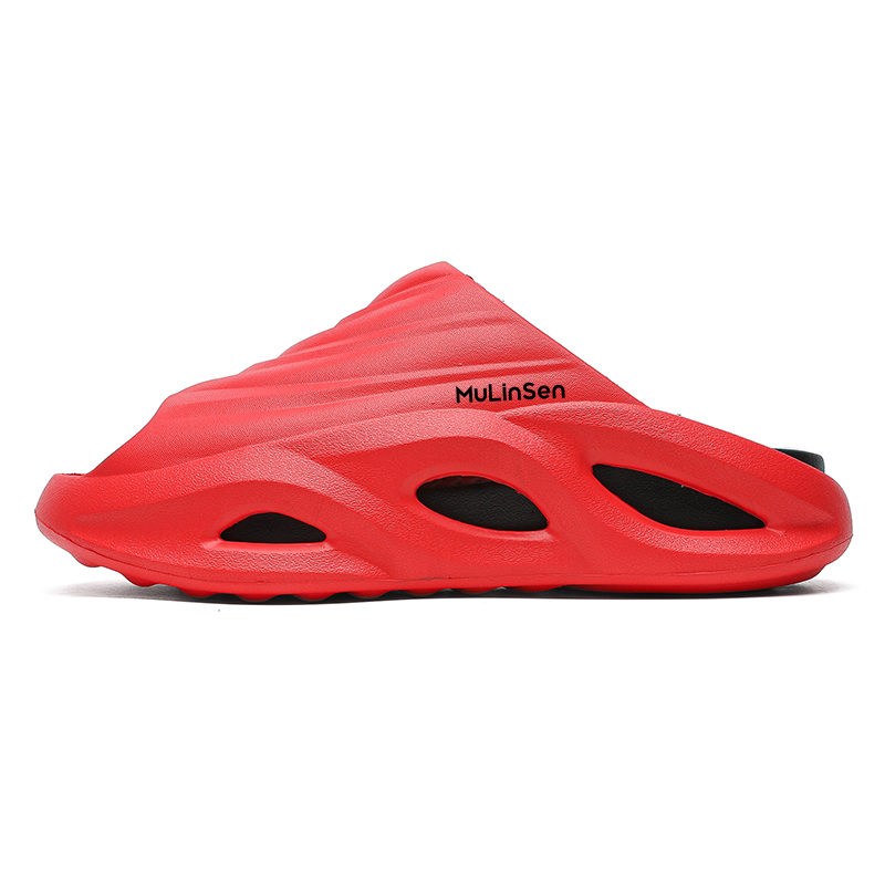 

Mulinsen EVA нескользящие износостойкие шлепанцы унисекс красно-черные, цвет Red Black