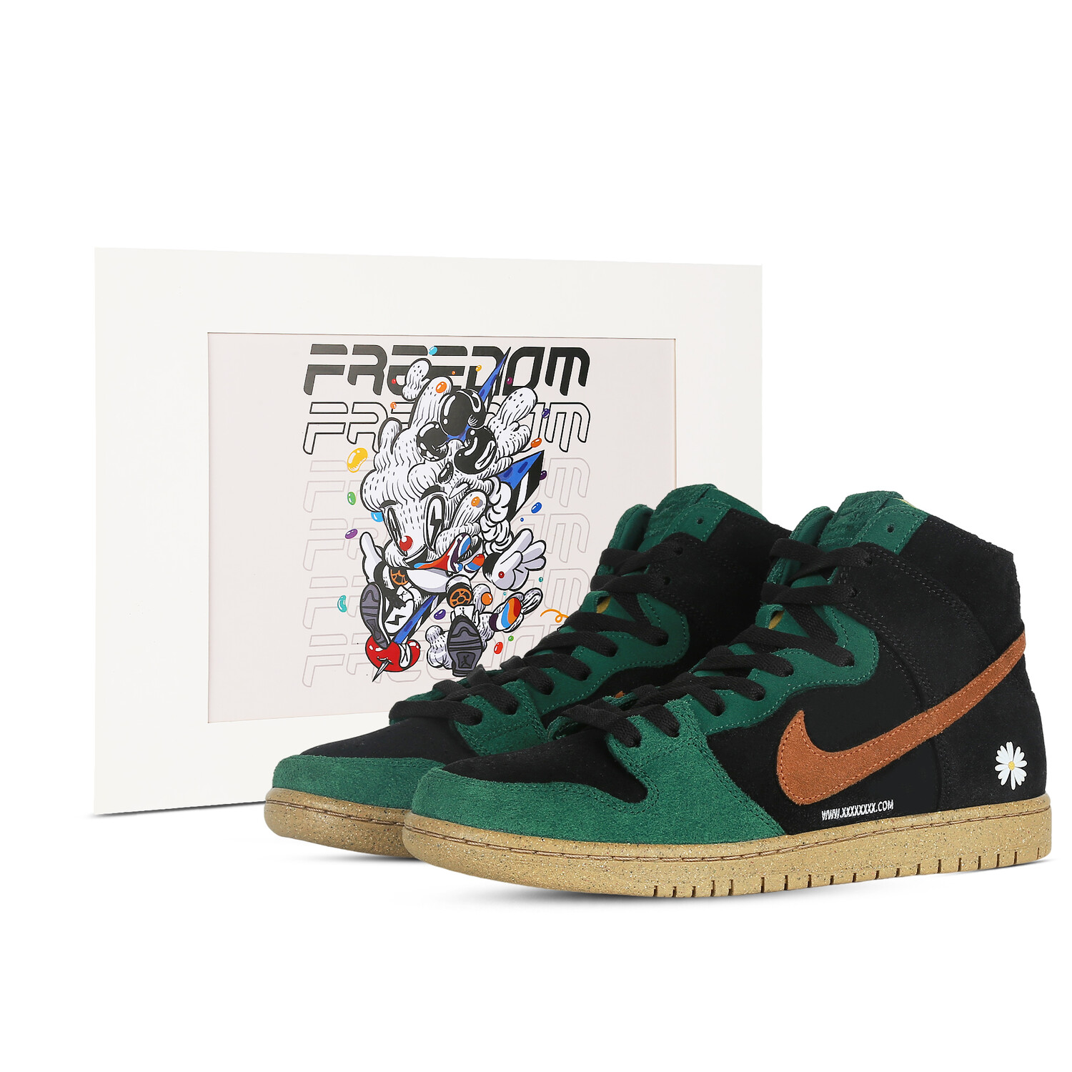 

Кроссовки Nike Dunk SB Skateboard Shoes Unisex High-Top Black Green