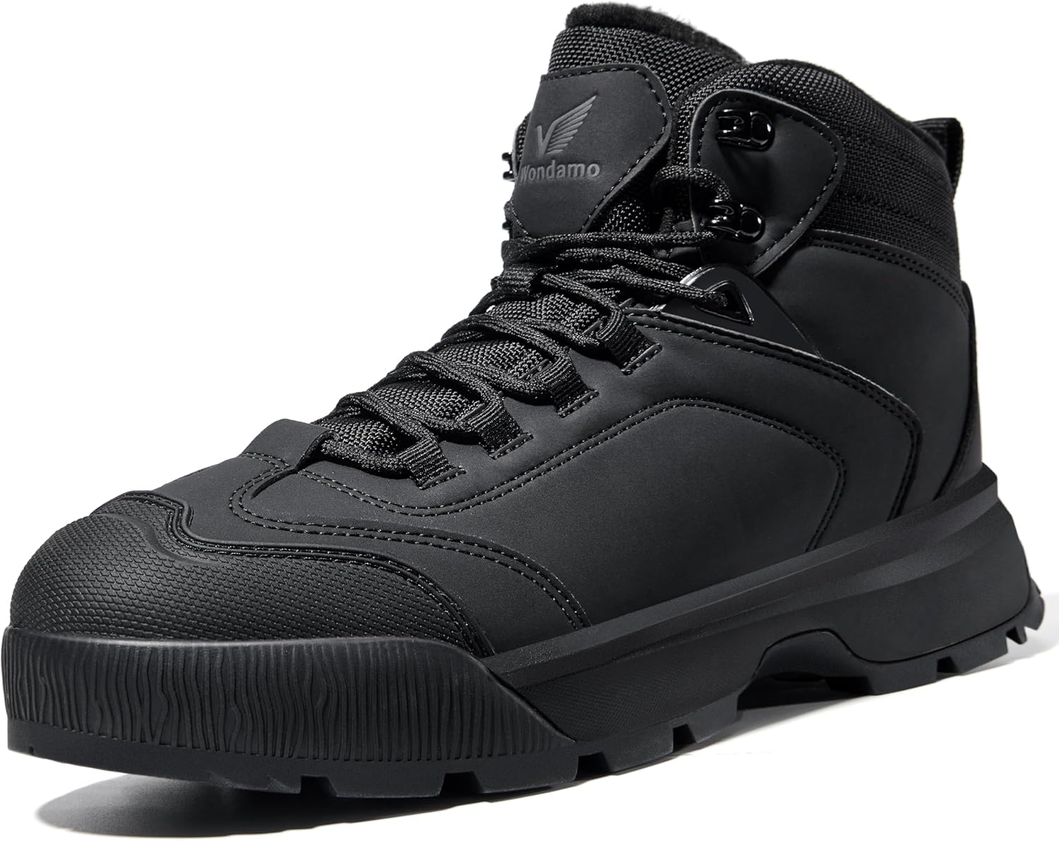 

Мужские водонепроницаемые зимние ботинки Wondamo с утепленной носовой частью, холодостойкие, противоскользящие, легкие зимние ботинки, черный