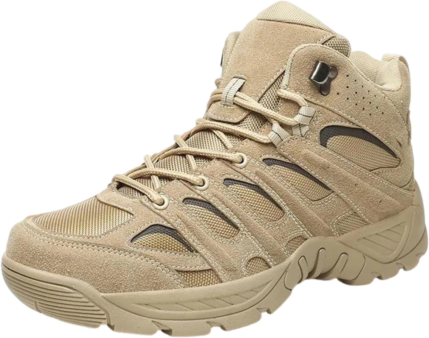 

Мужские дезерты из искусственной кожи с сетчатой подкладкой, низкий каблук, тактические ботинки до щиколотки для военного и уличного использования Alloaone, Km-588-sand