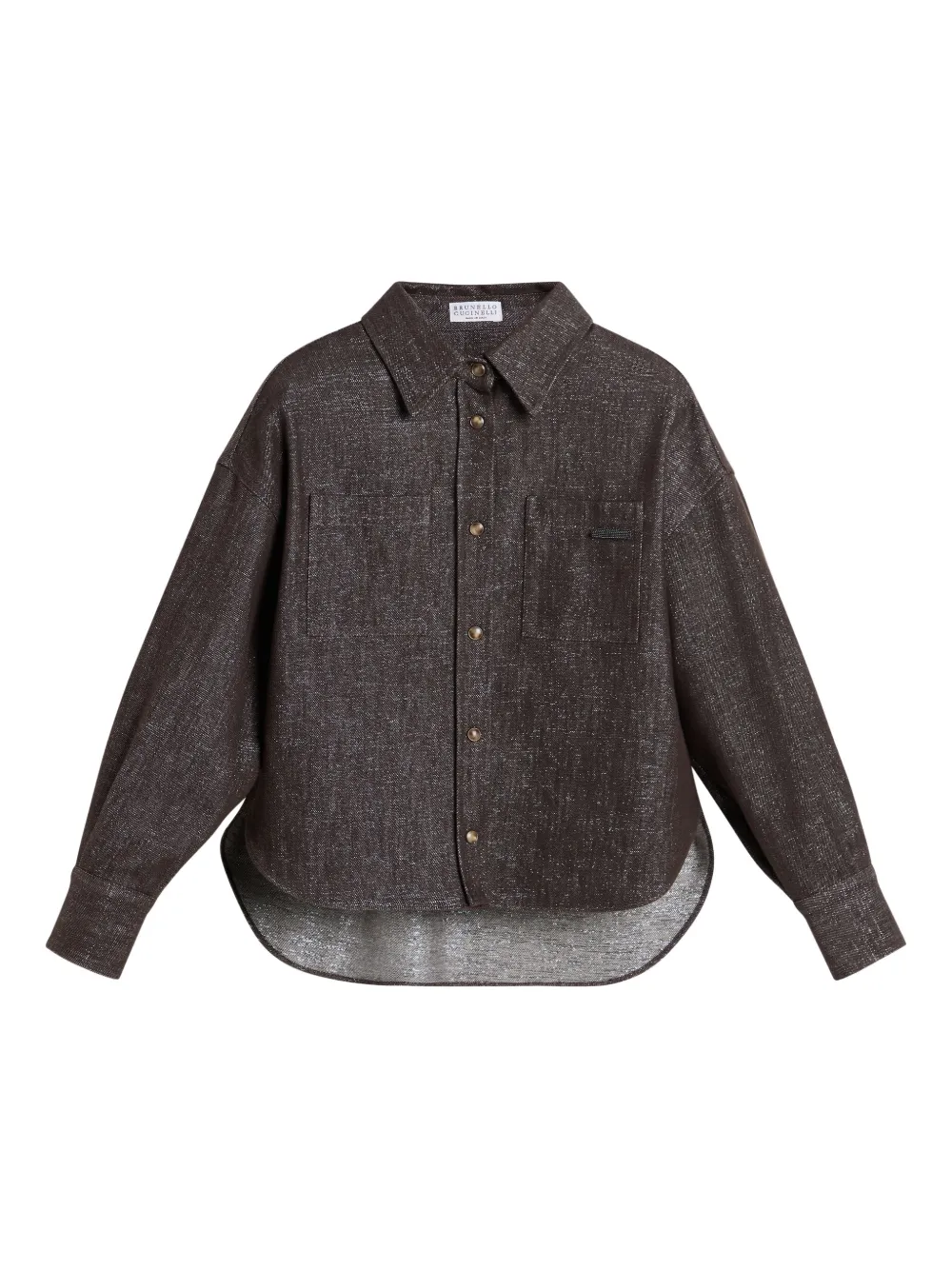 

Джинсовая рубашка Brunello Cucinelli Kids, коричневый