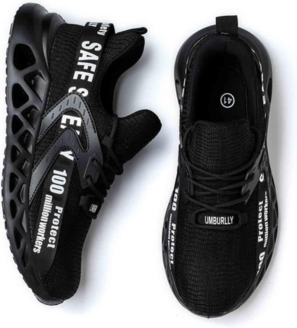 

Защитные туфли для мужчин и женщин, стойкие к раздавливанию и проколам, страховые туфли, противоскользящая обувь с стальным носком, дышащие легкие кроссовки для приключений (синие, 9.5) Hancha