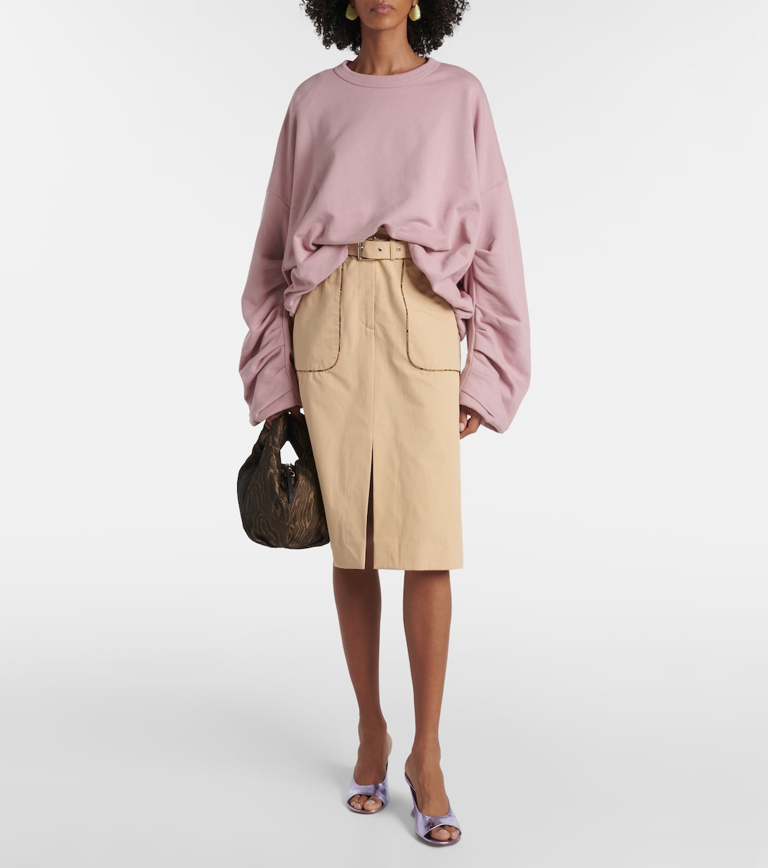 Мюли из металлизированной кожи на танкетке Dries Van Noten, Lilac — фото 3