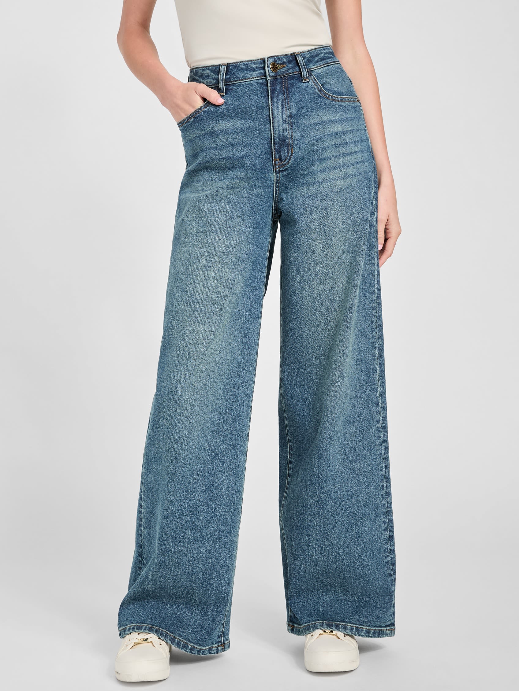 

Широкие джинсовые брюки Lisbeth Guess Factory, цвет dark vintage wash
