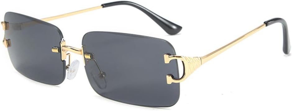 

Мужские солнцезащитные очки без оправы в форме прямоугольника, металлические, маленькие; женские солнцезащитные очки без оправы с градиентным покрытием, защита от УФ-излучения UV400 VFDHN, Gold With Black