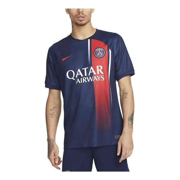 

Футболка dri fit paris saint germain 23 24 стадион домашняя футбольная майка Nike, синий