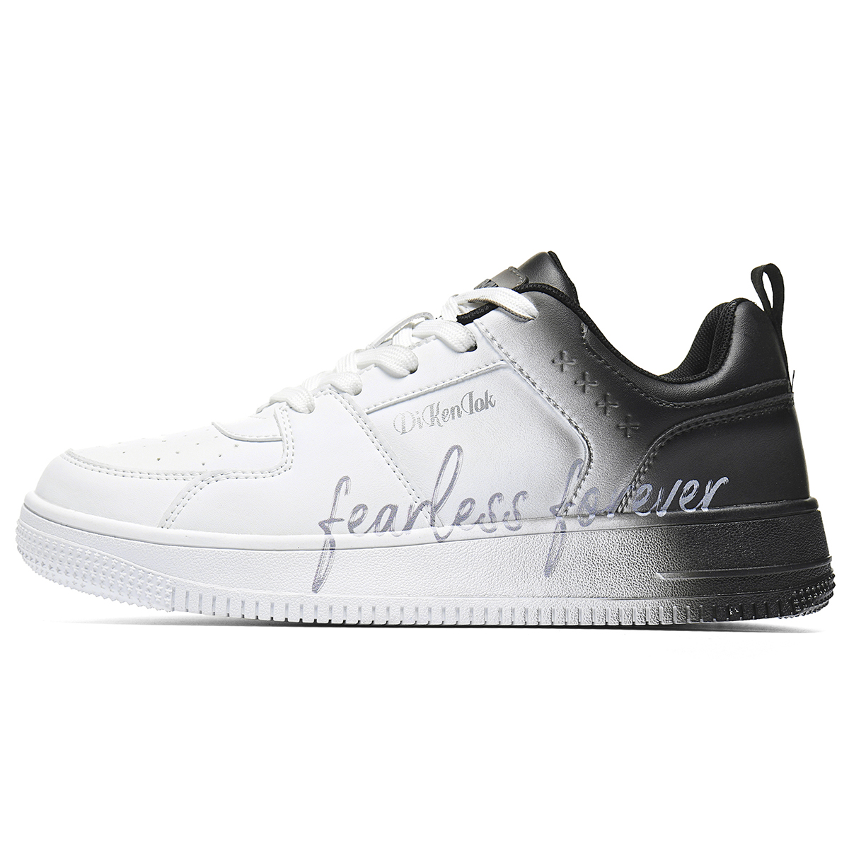 

DIKENROK Высокие устойчивые к истиранию дышащие нескользящие низкие скейтбордские кроссовки унисекс белый черный, цвет White Black