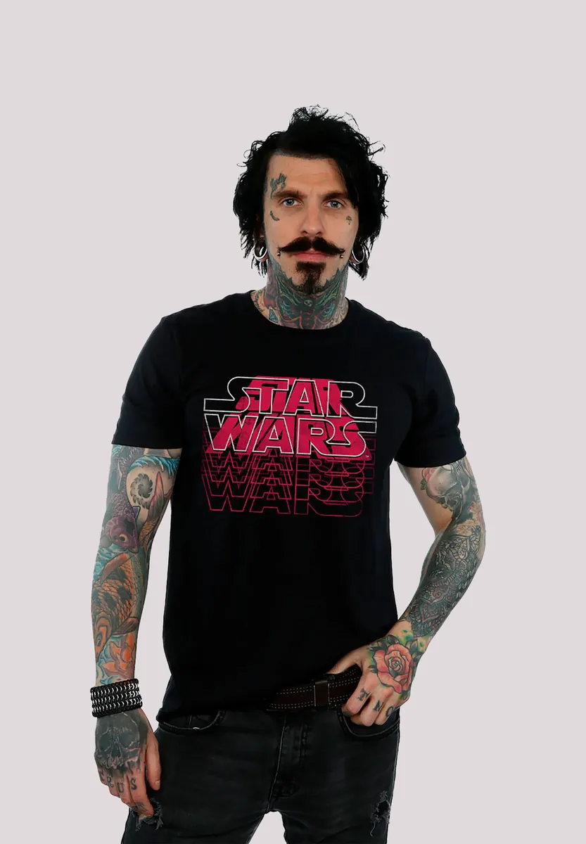 

Футболка F4NT4STIC "Смешанный логотип Star Wars — Premium Star Wars", принт, черный