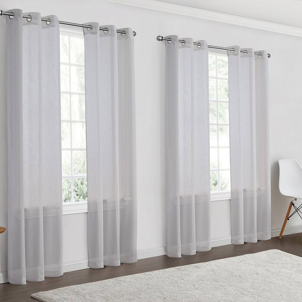 

Прозрачные 4 оконные занавески VCNY Home Lajolla Grommet Sheer, цвет Silver