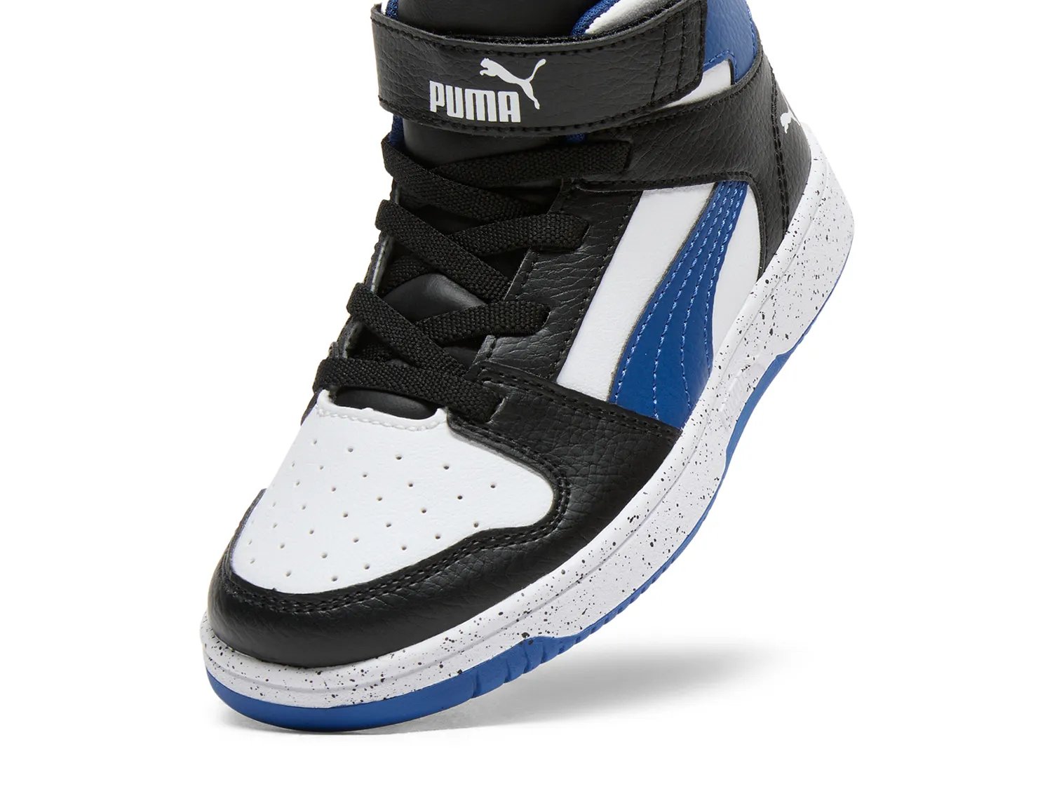 Кроссовки Puma Rebound Layup RCL V High-Top Sneaker - Kids', белый/черный/синий — фото 4