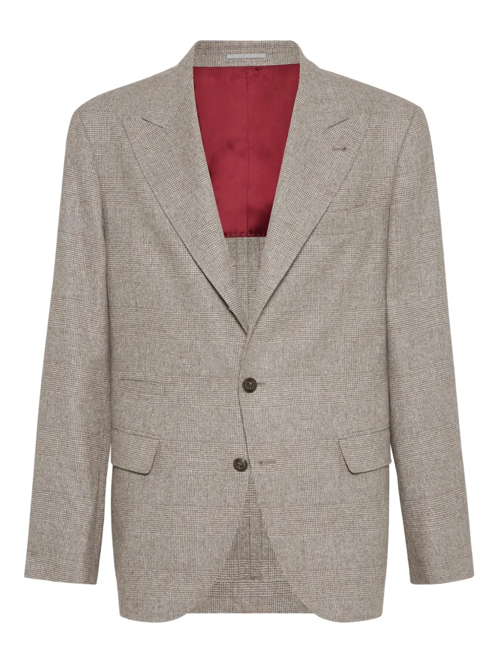 

Пиджак в клетку Prince of Wales Brunello Cucinelli, коричневый