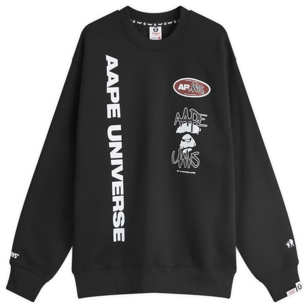 

Толстовка со спиной и принтом вселенной Aape Aape By A Bathing Ape, черный