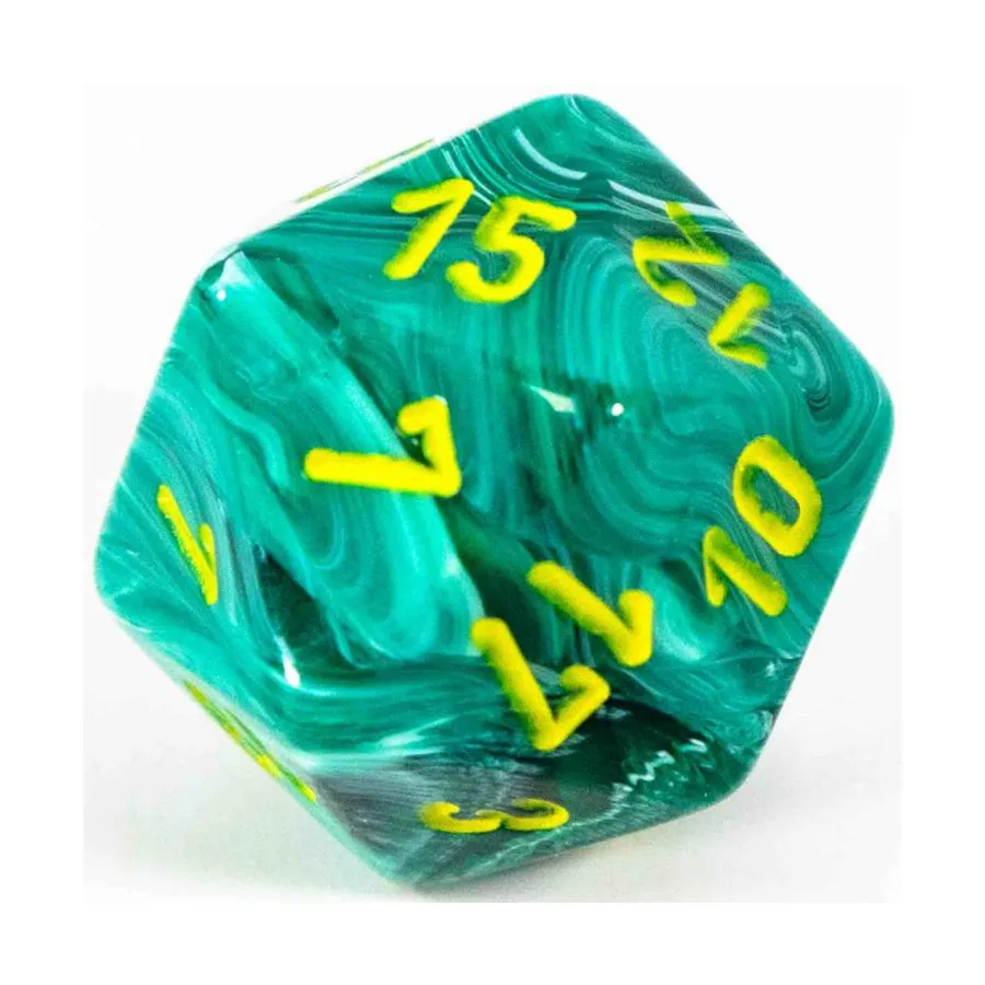 

d10 Малахитовый с желтым, Dice - Vortex - d20 (Chessex)