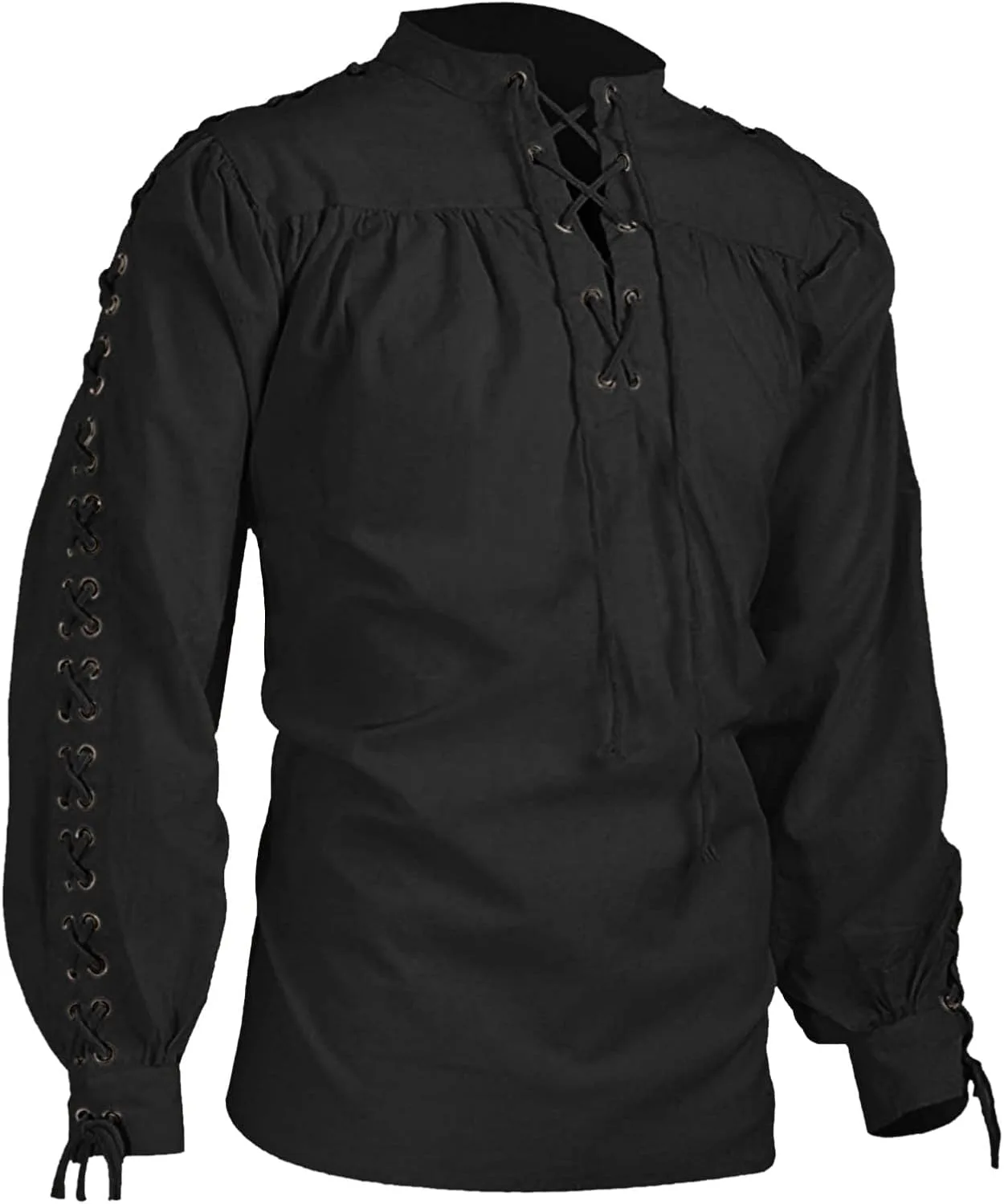 

Мужская средневековая пиратская рубашка с длинными рукавами в винтажном стиле ESKNAS